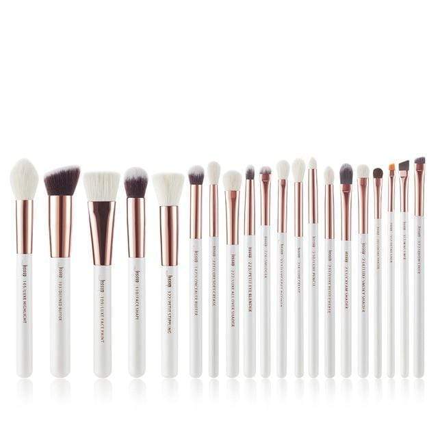 Jessup Makeup brushes set 6-25pcs Pearl White / Rose Gold Professional Make up brush Natural hair Foundation Powder Blushes AExp