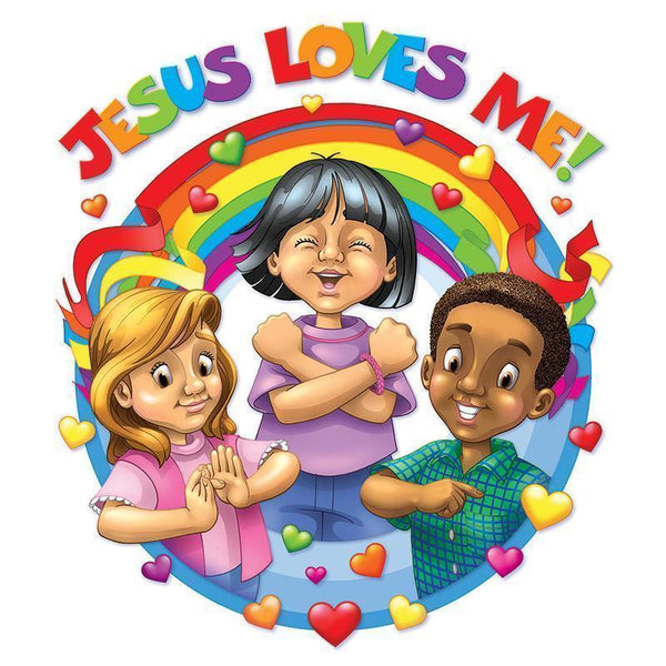 JESUS LOVES ME DECORATION TWO-SIDED-Learning Materials-JadeMoghul Inc.