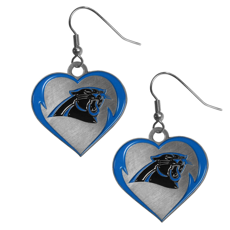 Carolina Panthers Heart Dangle Earrings For Men