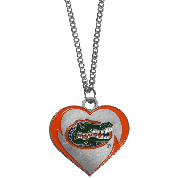 Florida Gators Football Heart Necklace
