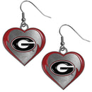 Georgia Football - Georgia Bulldogs Heart Dangle Earrings