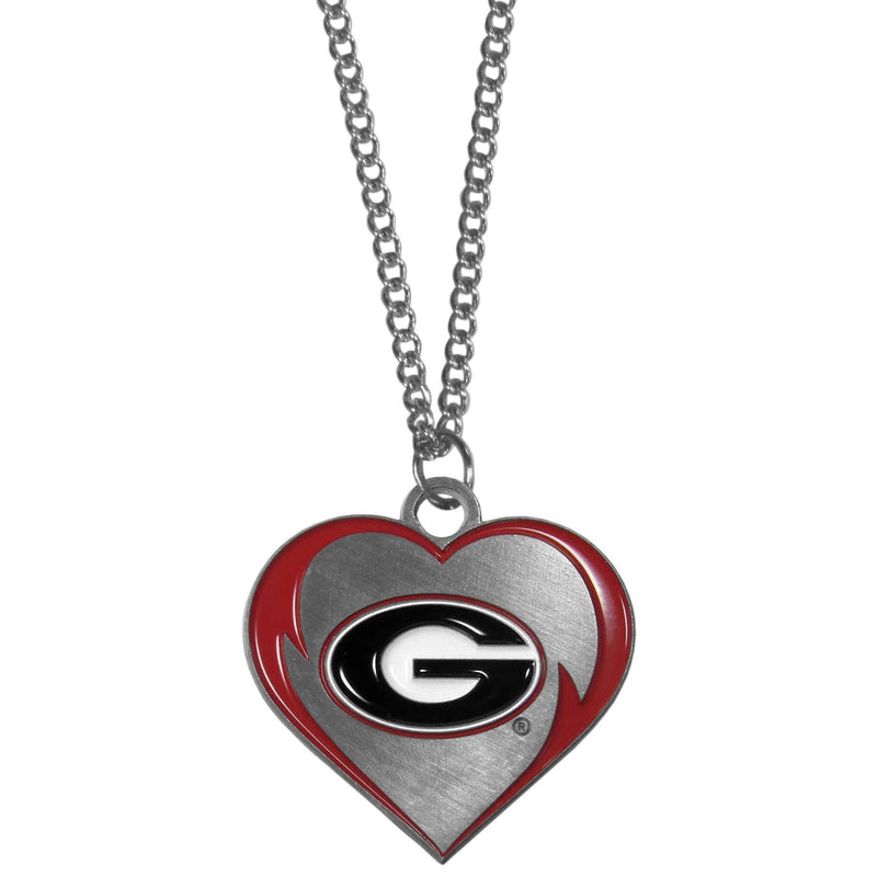 Georgia Football - Georgia Bulldogs Heart Necklace