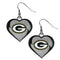 Green Bay Packers Heart Dangle Earrings For Men