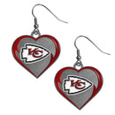 Kansas City Chiefs Heart Dangle Earrings For Men