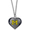 Michigan Football - Michigan Wolverines Heart Necklace