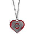 Ohio State Buckeyes Heart Necklace