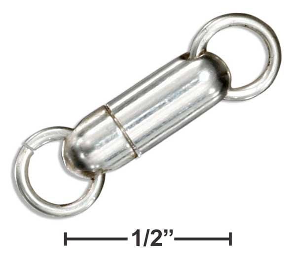 Jewelry Finding Sterling Silver Jewelry:  4x14mm Capsule Shaped Magnetic Clasp JadeMoghul