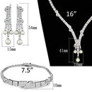 Jewelry Sets Body Jewelry 3W939 Rhodium Brass Jewelry Sets with AAA Grade CZ Alamode Fashion Jewelry Outlet