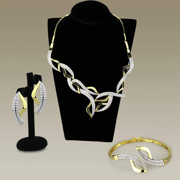 Jewelry Sets Body Jewelry 3W942 Gold+Rhodium Brass Jewelry Sets with AAA Grade CZ Alamode Fashion Jewelry Outlet