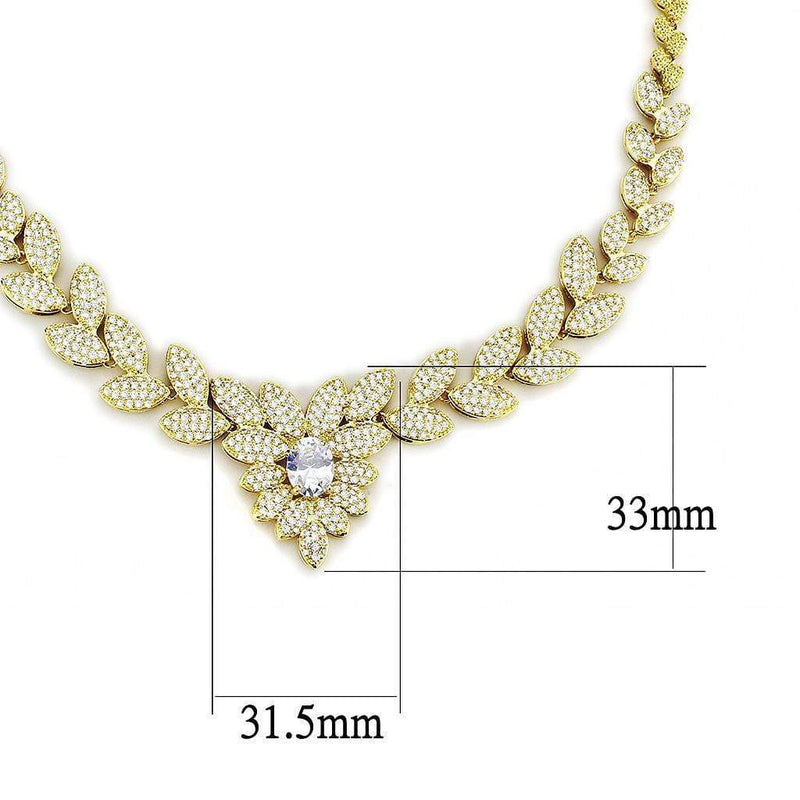 Costume Jewelry 3W1425 Gold Brass Jewelry Sets with AAA Grade CZ