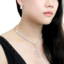 Costume Jewelry 3W1428 Rhodium Brass Jewelry Sets with AAA Grade CZ