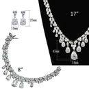 Jewelry Sets Costume Jewelry 3W925 Rhodium Brass Jewelry Sets with AAA Grade CZ Alamode Fashion Jewelry Outlet