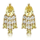 Jewelry LO2429 Gold Brass Jewelry Sets with AAA Grade CZ in Topaz