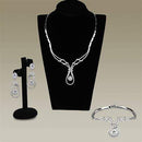 Women's Jewelry 3W1095 Rhodium Brass Jewelry Sets with AAA Grade CZ