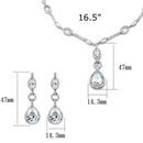 Women's Jewelry 3W1247 Rhodium Brass Jewelry Sets with AAA Grade CZ