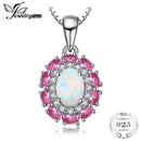 JewelryPalace 0.9ct Created Opal Inlay Pink Sapphire Pendant For Women 925 Sterling Silver Wedding Jewelry Not Include the Chain--JadeMoghul Inc.