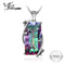 JewelryPalace 16ct Natural Fire Rainbow Mystic Topaz Necklace Charm Solid 925 Sterling Silver Vintage Fashion Women Jewelry-Multi-China-JadeMoghul Inc.
