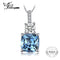 JewelryPalace 2.2ct Cushion-Cut Genuine Sky Blue Topaz Pendant Necklace 925 Sterling Silver 45cm Box Chain Fine Jewelry--JadeMoghul Inc.