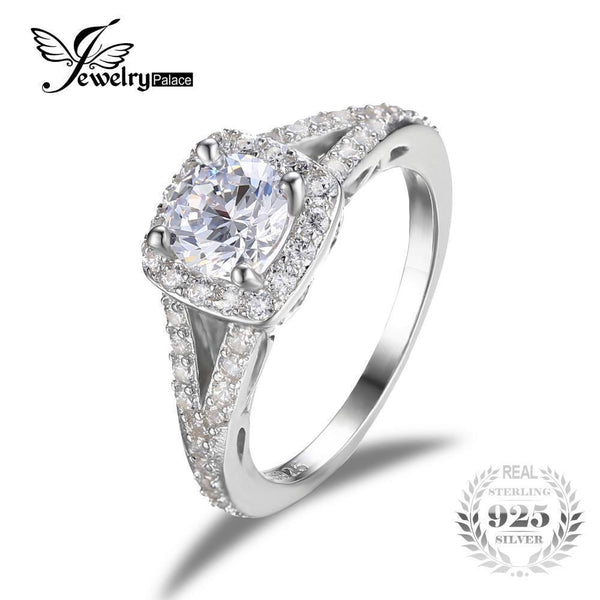 JewelryPalace 2.2ct Halo Solitaire Engagement Ring Genuine 925 Sterling Silver Jewelry Wedding Rings For Women-10-JadeMoghul Inc.