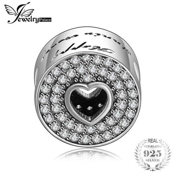 Jewelrypalace 925 Sterling Silver Bad love Fadeway Black Cubic Zirconia Heart Beads Charms Fit Bracelets Gifts For Women--JadeMoghul Inc.