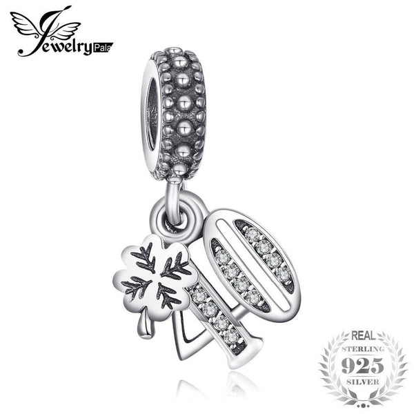 Jewelrypalace 925 Sterling Silver Charms 40 Anniversary Gifts Hanging Cubic Zirconia Charm Fit Bracelets Bangles Number Jewelry--JadeMoghul Inc.