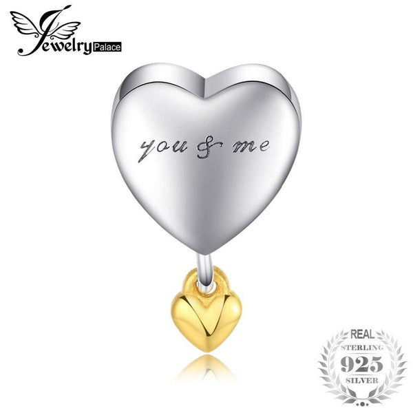 Jewelrypalace 925 Sterling Silver Cherish Heart Gold Murano Glass Dangle Charm Bracelets Gifts For Her Fashion Jewelry Present--JadeMoghul Inc.