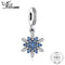 Jewelrypalace 925 Sterling Silver Froast Flower Created Blue Nano Dangle Beads Charms Fit Bracelets Fashion Jewelry For Women--JadeMoghul Inc.