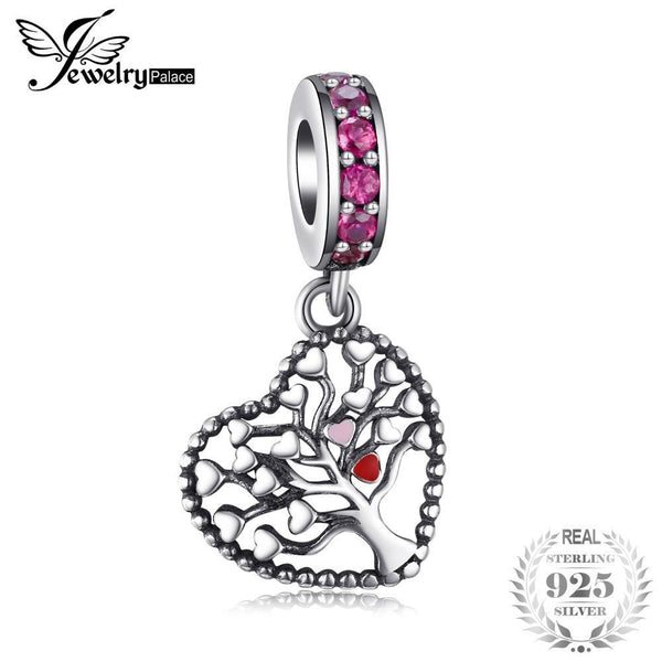 Jewelrypalace 925 Sterling Silver Magic Tree Pink Murano Glass Beads Charms Fit Bracelets Gifts For Her Fashion Jewelry Present--JadeMoghul Inc.