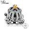 Jewelrypalace 925 Sterling Silver Pumpkin Carriage Cubic Zirconia Gold Crown Beads Charms Fit Bracelets Gifts For Women Fashion--JadeMoghul Inc.