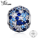 Jewelrypalace 925 Sterling Silver Sky Blue Mixed Stones Pave Beads Charms Fit Bracelet Gifts For Her Anniversary Fashion Jewelry--JadeMoghul Inc.