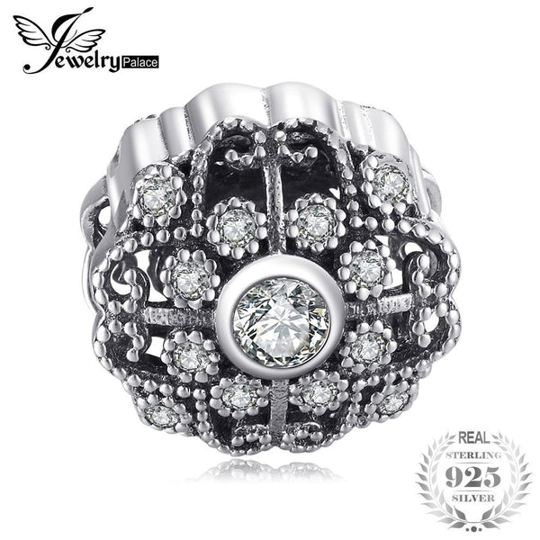 Jewelrypalace 925 Sterling Silver Vintage Auspicious Cubic Zirconia Beads Charms Fit Bracelets Gifts For Women Fashion Jewelry--JadeMoghul Inc.