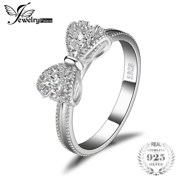 JewelryPalace Bow Anniversary Wedding Ring For Women Soild 925 Sterling Silver Jewelry For Girl Party Friend Gift-6-China-JadeMoghul Inc.