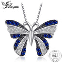 JewelryPalace Butterfly Created Blue Spinel Pendant 100% 925 Sterling Silver Not Include A Chain Woman's Fashion Charm--JadeMoghul Inc.