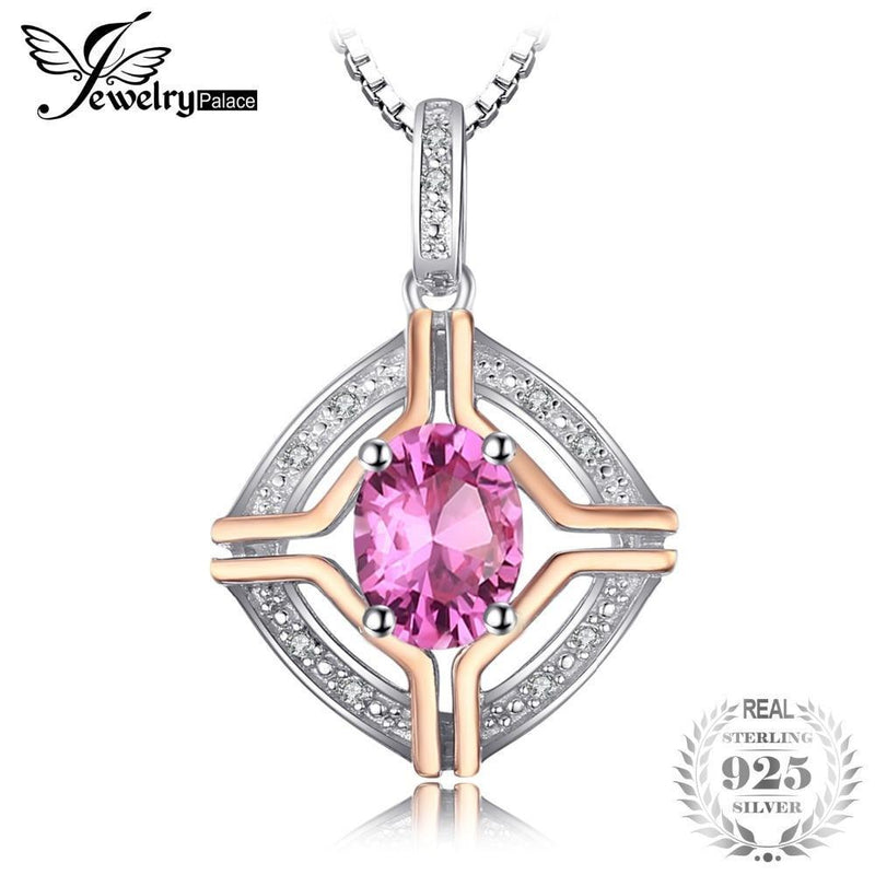 JewelryPalace Classical 1.5ct Natural Pink Topaz Pendants For Woman Pure 925 Sterling Silver Fine Jewelry Not Include A Chain--JadeMoghul Inc.