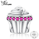 JewelryPalace Cute Love Cupcake Created Pink Sapphire Sterling Silver Charm Beads For Women 2018 New Hot Sale--JadeMoghul Inc.