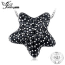 JewelryPalace Dazzling Star 0.6ct Natural Black Spinel Pave Pendants 100% 925 Sterling Silver Fine Jewelry Not Include the Chain--JadeMoghul Inc.