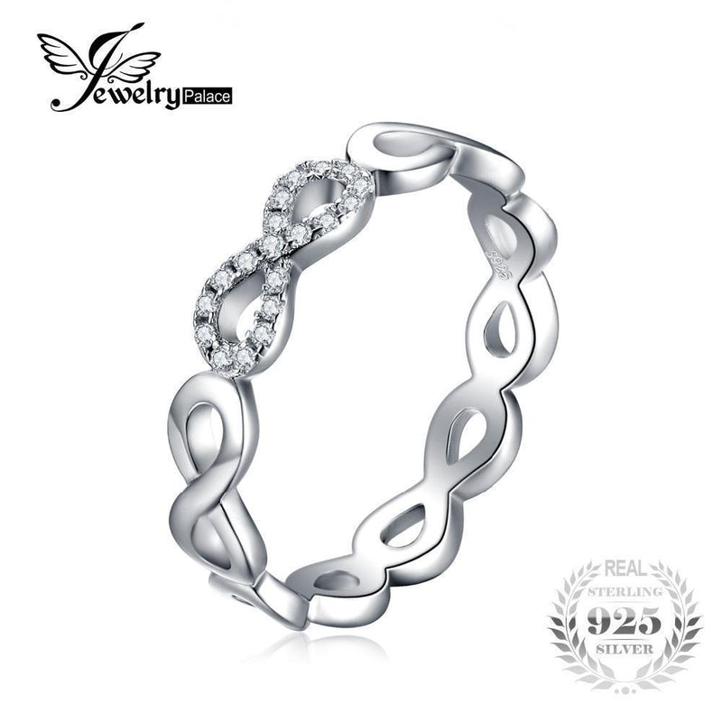 JewelryPalace Infinity Forever Love Anniversary Promise Ring Pure 925 Sterling Silver Jewelry For Women Gift-6-JadeMoghul Inc.
