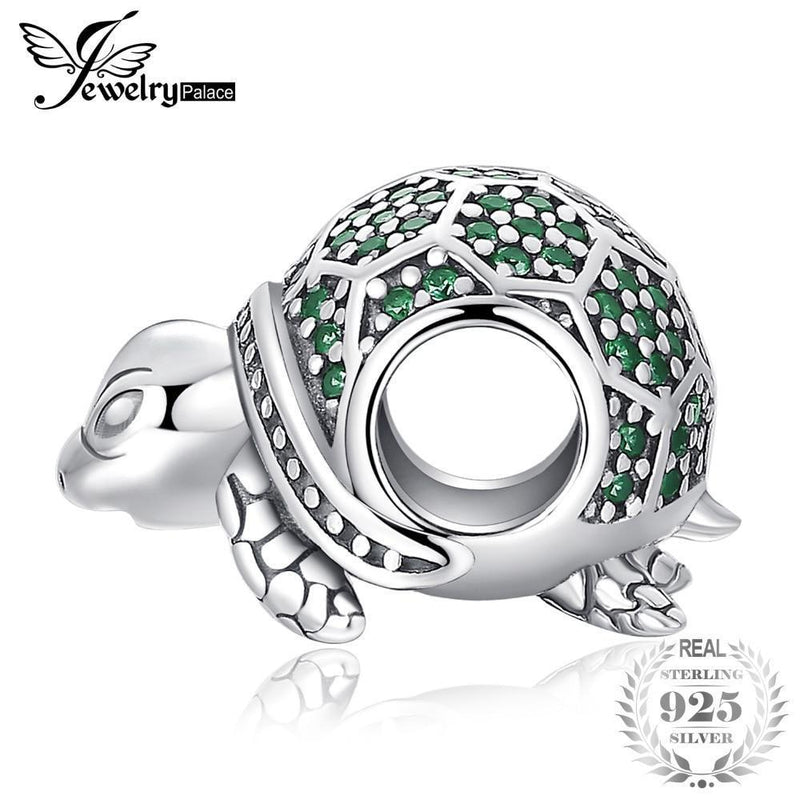 JewelryPalace Ocean Animal Turtle Nano Russian Simulated Emerald 925 Sterling Silver Charm Beads For Women 2018 New Hot--JadeMoghul Inc.