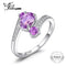 JewelryPalace Pure 925 Sterling Silver 0.9ct Natural Amethyst 3 Stone Anniversary Ring Oval Fashion Engagement Jewelry For Women-6-Purple-JadeMoghul Inc.