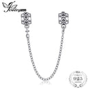 JewelryPalace Snowflake Ice Crystal Blue Cubic Zirconia Charm Bracelet 925 Sterling Silver Beads Bangle DIY Jewelry For Women--JadeMoghul Inc.