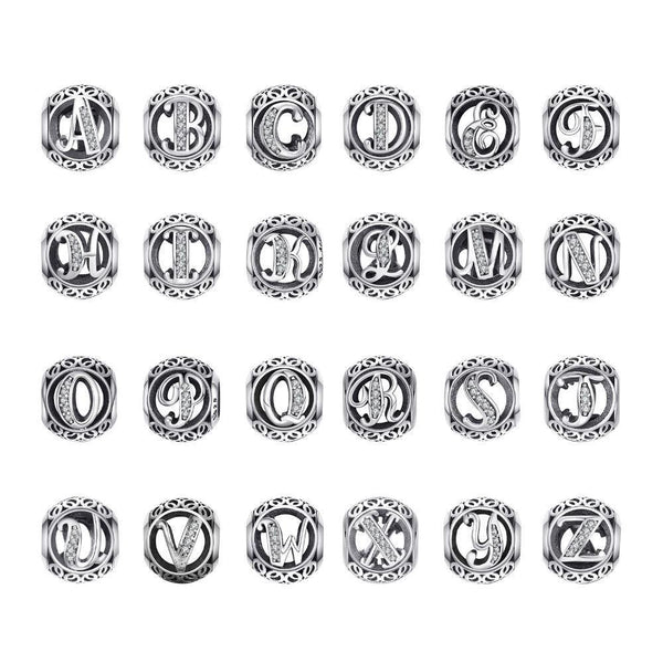 JewelryPalace Vintage Letter A-R Cubic Zirconia Aucthentic 925 Sterling Silver Charm Bracelet Bangle DIY Jewelry Gifts For Her-A-JadeMoghul Inc.