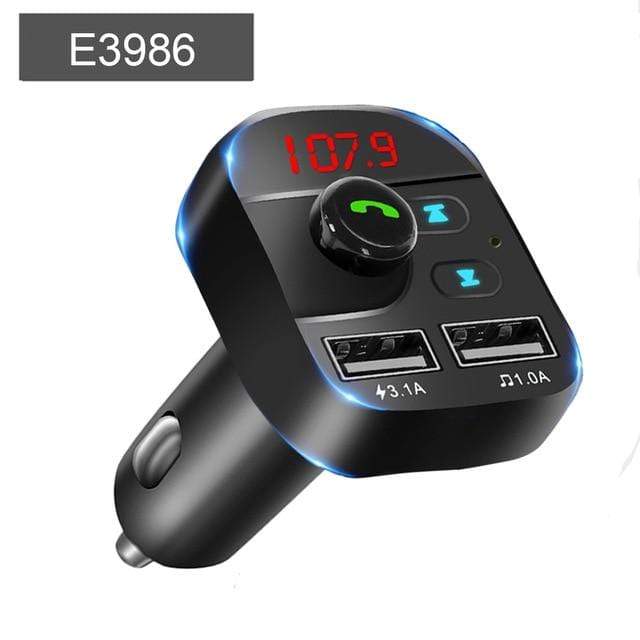 JINSERTA Car Bluetooth 5.0 Mp3 Player FM Transmitter Handsfree Audio Receiver 3.1A Dual USB Fast Charger Support TF/U Disk JadeMoghul Inc. 