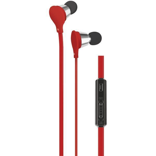 Jive Noise-Isolating Earbuds with Microphone & Volume Control (Red)-Headphones & Headsets-JadeMoghul Inc.