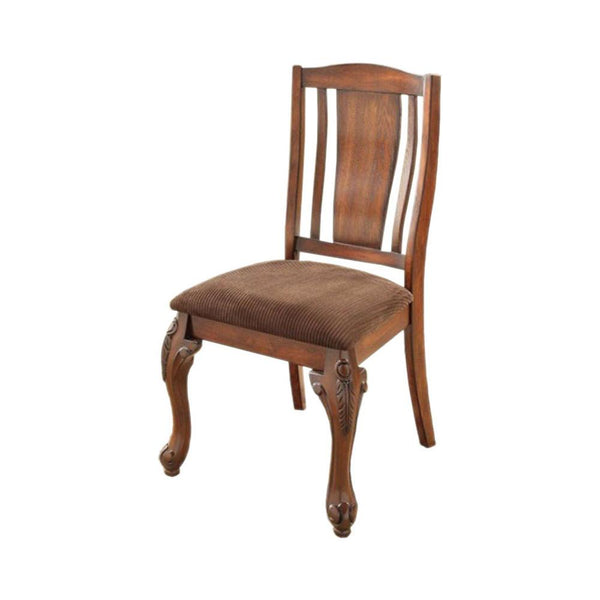 Johannesburg I Traditional Side Chair, Brown Cherry, Set Of 2-Armchairs and Accent Chairs-Brown Cherry, Brown-Wood-JadeMoghul Inc.