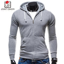 John'S Bakery 2017 Mens Hoodie Pocket Male Casual Sweatshirt Hooded Hoodies Long Slim Zipper Coat Men Hoodies Hoody Fashion XXL-Black-S-JadeMoghul Inc.