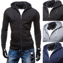 John'S Bakery 2017 Mens Hoodie Pocket Male Casual Sweatshirt Hooded Hoodies Long Slim Zipper Coat Men Hoodies Hoody Fashion XXL-Black-S-JadeMoghul Inc.