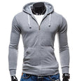 John'S Bakery 2017 Mens Hoodie Pocket Male Casual Sweatshirt Hooded Hoodies Long Slim Zipper Coat Men Hoodies Hoody Fashion XXL-Gray-S-JadeMoghul Inc.