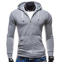 John'S Bakery 2017 Mens Hoodie Pocket Male Casual Sweatshirt Hooded Hoodies Long Slim Zipper Coat Men Hoodies Hoody Fashion XXL-Gray-S-JadeMoghul Inc.