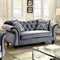 Jolanda Glamorous Traditional Style Love Seat, Gray-Loveseats-Gray-Polyester Spandex-JadeMoghul Inc.