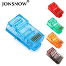 JONSNOW 20/50/100PCS RJ45 Ethernet Cables Module Plug Network Connector RJ-45 Crystal Heads Cat5 Color Cat5e Gold Plated Cable JadeMoghul Inc. 